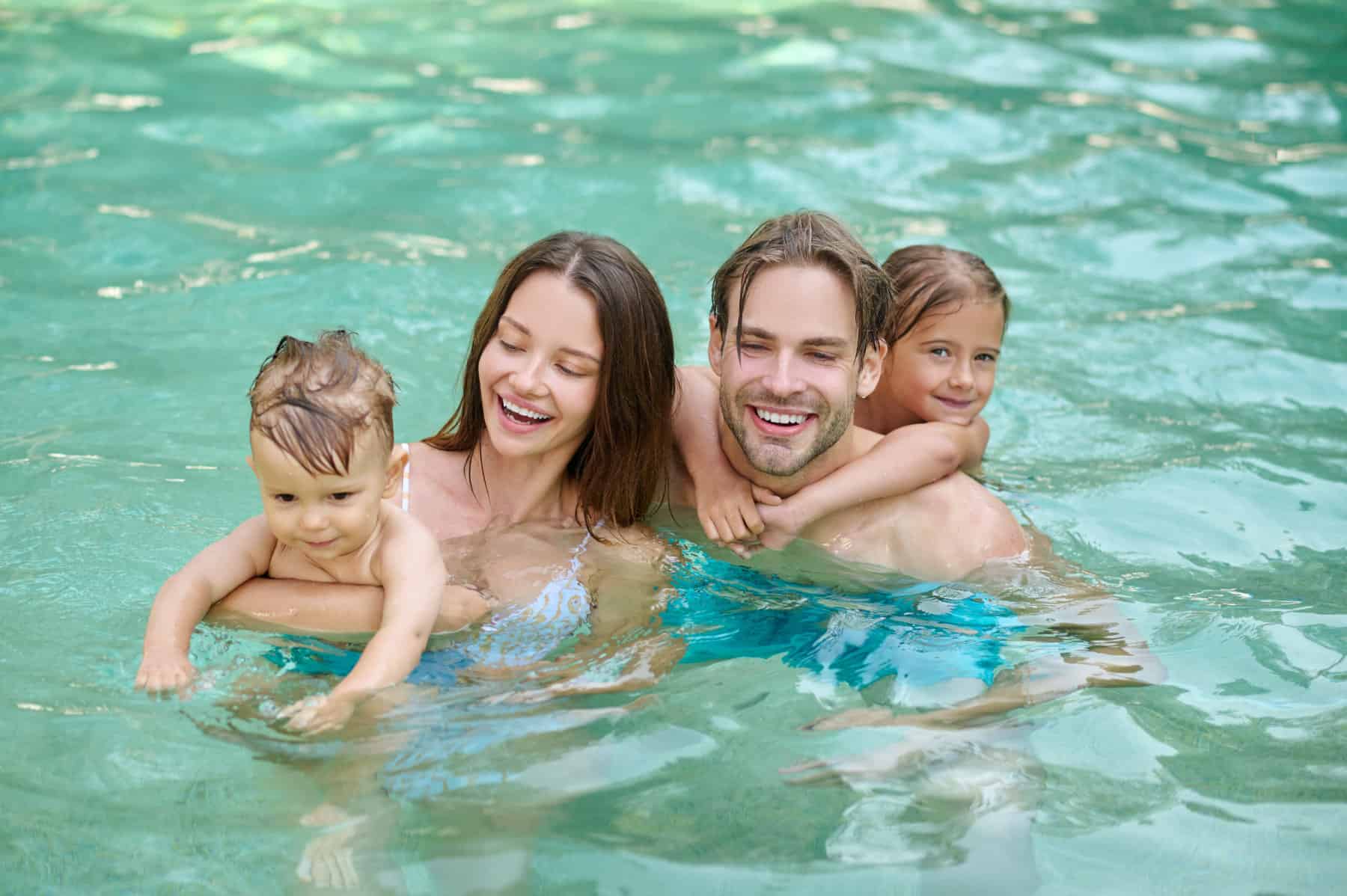 Family enjoying their pool